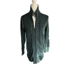 Eddie Bauer Green Cable Knit Cardigan